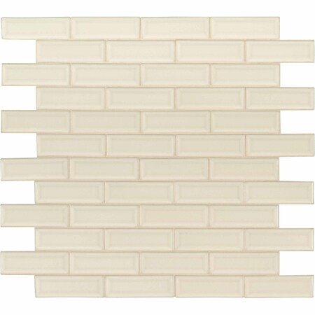 Msi Antique White Beveled 12 In. X 12 In. X 10 Mm Ceramic Mesh-Mounted Mosaic Wall Tile, 10PK ZOR-MD-0163